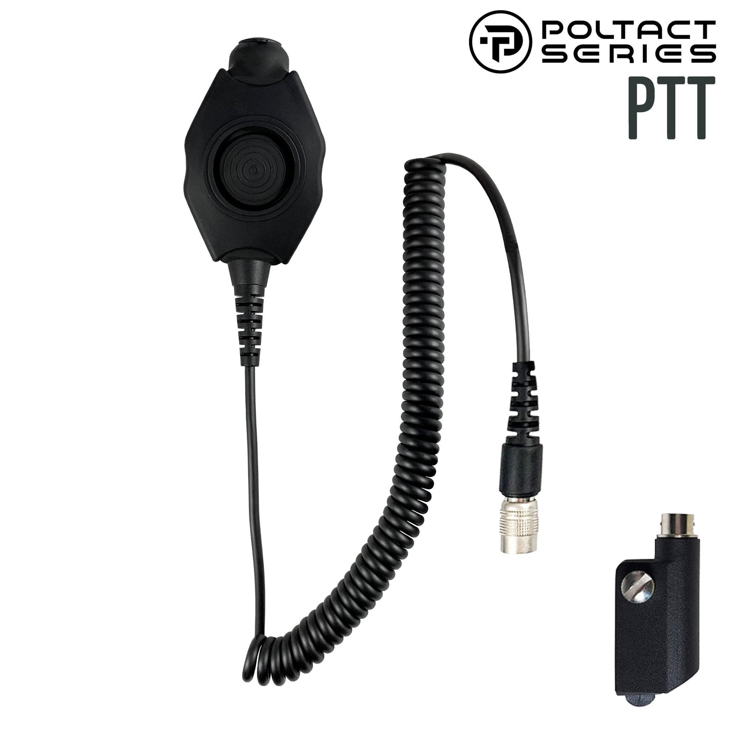 Tactical Radio Adapter/PTT for Headset w/ Quick Disconnect(Hirose): NATO/Military Wiring, Gentex, Ops-Core, OTTO, 3M Peltor ComTac, XPI, Helicopter, & More - Icom IC-SAT100, F52D/62D, F3261/3360/3400, F4400/5400/6400, F7010, F9011, M85 & More