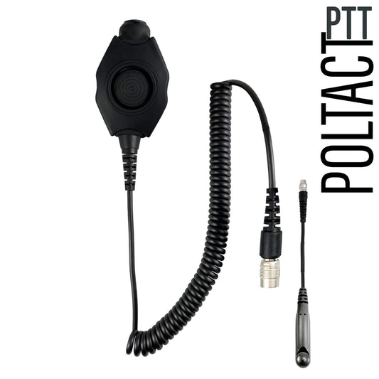 Tactical Radio Amplified PTT for Headset w/ Quick Disconnect(Hirose): US/Civilian/"Peltor" Wiring, Select ComTac III, XPI Models & Select Helicopter Headsets - Relm/BK Radio Complete KNG & KNG2 Series