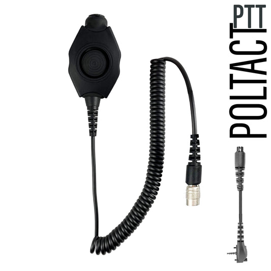 Tactical Radio Amplified Adapter/PTT for Headset(Hirose): Gentex, Ops-Core, OTTO, 3M Peltor ComTac, XPI, MSA, Helicopter, & More - Vertex: 1 Pin w/ Security Screws
