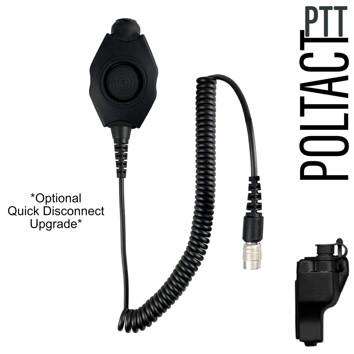 PolTact V2 Tactical Comms Helmet Headset w/ Active Hearing Protection - EF Johnson: All 51, 5000, 5100, 7700, 8100 Series, Ascend, Kenwood VP400, VP600, VP900 & More