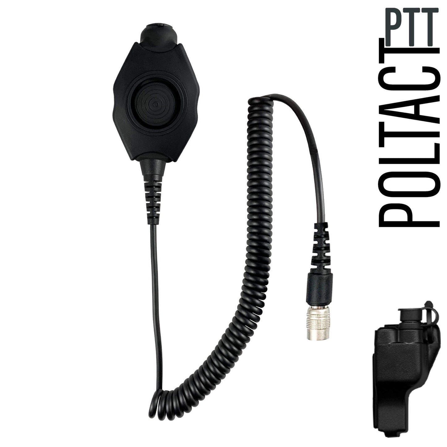 Tactical Radio Adapter/PTT for Headset w/ Quick Disconnect(Hirose): US/Civilian/"Peltor" Wiring, Select ComTac III, XPI Models & Select Helicopter Headsets - Motorola: XTS Series, HT/JT1000, MT/MTS2000, MTX838/900/8000/9000, PR1500 & More