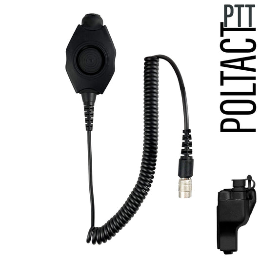 Tactical Radio Adapter/PTT for Headset w/ Quick Disconnect(Hirose): US/Civilian/"Peltor" Wiring, Select ComTac III, XPI Models & Select Helicopter Headsets - Motorola: XTS Series, HT/JT1000, MT/MTS2000, MTX838/900/8000/9000, PR1500 & More