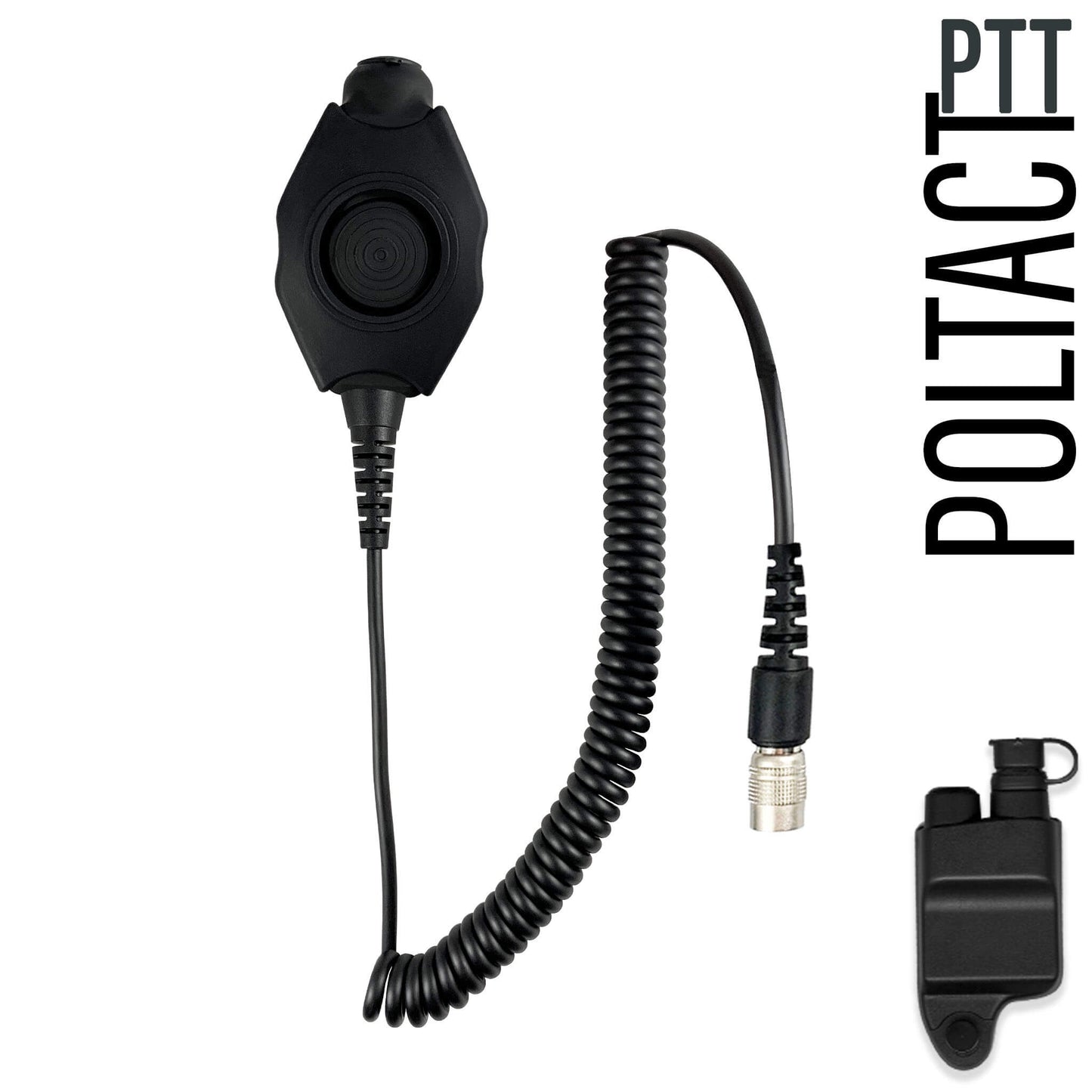 PolTact V1 Tactical Comms Headset w/ Active Hearing Protection & Quick Disconnect (Hirose) Adapter - Harris & M/A-Com 700P/Pi, 710P, P5100 / P7100 / P7200 Series & More