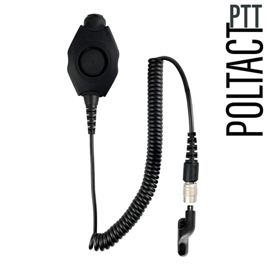 Tactical Radio Amplified PTT for Headset w/ Quick Disconnect(Hirose): US/Civilian/"Peltor" Wiring, Select ComTac III, XPI Models & Select Helicopter Headsets - Vertex: VXD-970, VX-820, VX-870, VX-920, VX-940, VX-970 Series, & P25 Radios
