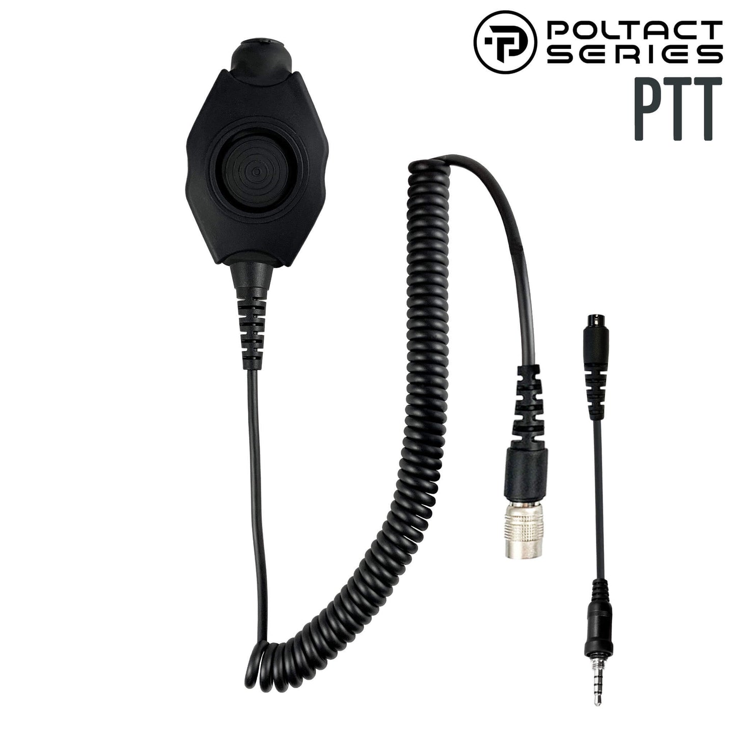 Tactical Radio Adapter/PTT for Headset w/ Quick Disconnect(Hirose): US/Civilian/"Peltor" Wiring, Select ComTac III, XPI Models & Select Helicopter Headsets - Vertex Standard, Yaesu, Horizon, Icom & Vertex Single 3.5mm Twist On Connector