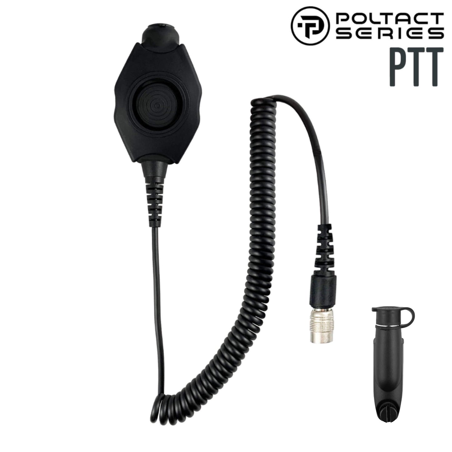 Tactical Radio Adapter/PTT for Headset w/ Quick Disconnect(Hirose): US/Civilian/"Peltor" Wiring, Select ComTac III, XPI Models & Select Helicopter Headsets - Motorola/Ailunce/Retevis/HYT/: Select EX500/600 & GP Series, HD2, Siyata, Simoco & More