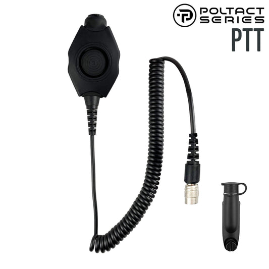 Tactical Radio Amplified PTT for Headset w/ Quick Disconnect(Hirose): US/Civilian/"Peltor" Wiring, Select ComTac III, XPI Models & Select Helicopter Headsets - Motorola/Ailunce/Retevis/HYT/: Select EX500/600 & GP Series, HD2, Siyata, Simoco & More