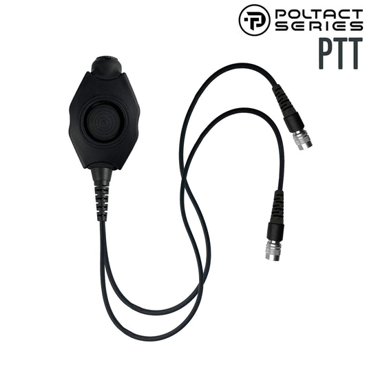 Tactical Dual Radio Amplified PTT for Single Comm Headset Quick Disconnect (Hirose): NATO/Military Wiring, Peltor, Gentex, Ops-Core, OTTO, TEA, David Clark, MSA, Military Helicopter - Replacement/Upgrade - No Adapter
