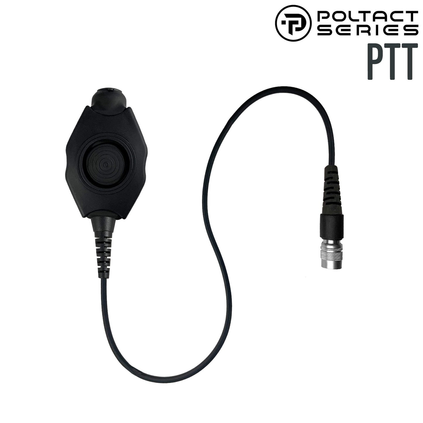 Tactical Radio Amplified PTT(Straight Cable) for Headset w/ Quick Disconnect (Hirose): NATO/Military Wiring, Gentex, Ops-Core, OTTO, Select Peltor Models, Helicopter - Replacement/Upgrade - No Adapter