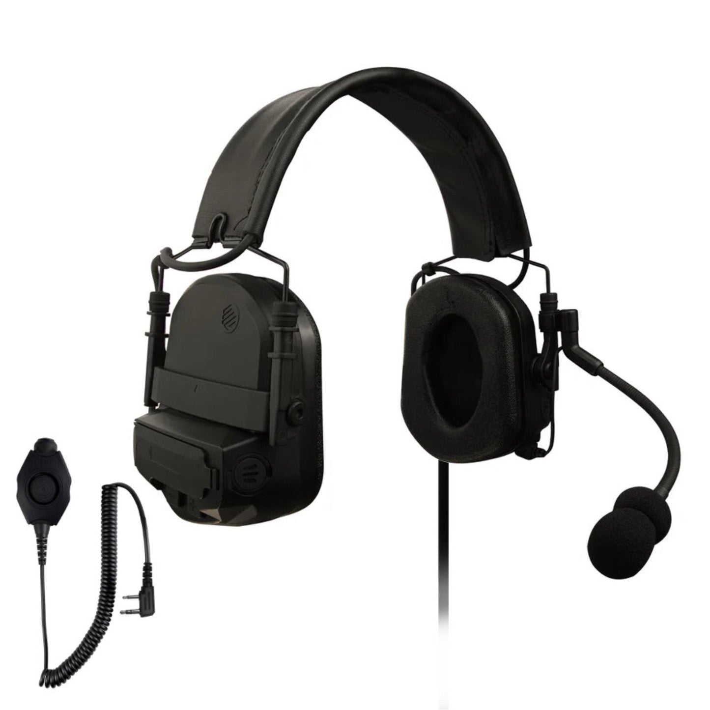 PolTact V2 Tactical Comms Helmet Headset w/ Active Hearing Protection - 2 Pin Kenwood, Baofeng, BTECH, Rugged Radios, Diga-Talk, TYT, AnyTone, Alinco, Relm/BK Radio, Quansheng, Wouxon, Retevis