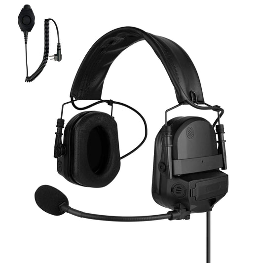 PolTact V2 Tactical Comms Helmet Headset w/ Active Hearing Protection - 2 Pin Motorola HYT Tekk BearCom Blackbox & More