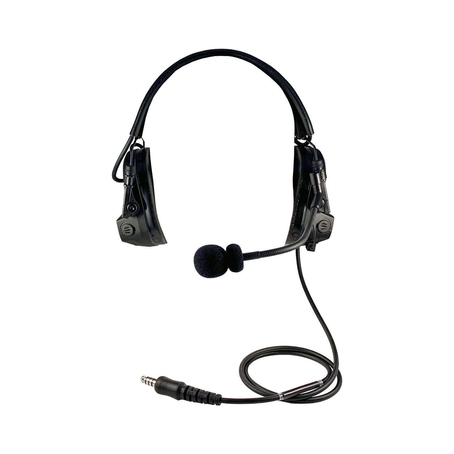 PolTact V1 Tactical Comms Headset w/ Active Hearing Protection & Quick Disconnect (Hirose) Adapter - Motorola: APX (Apex) Series, XPR Series, SRX2200, & More