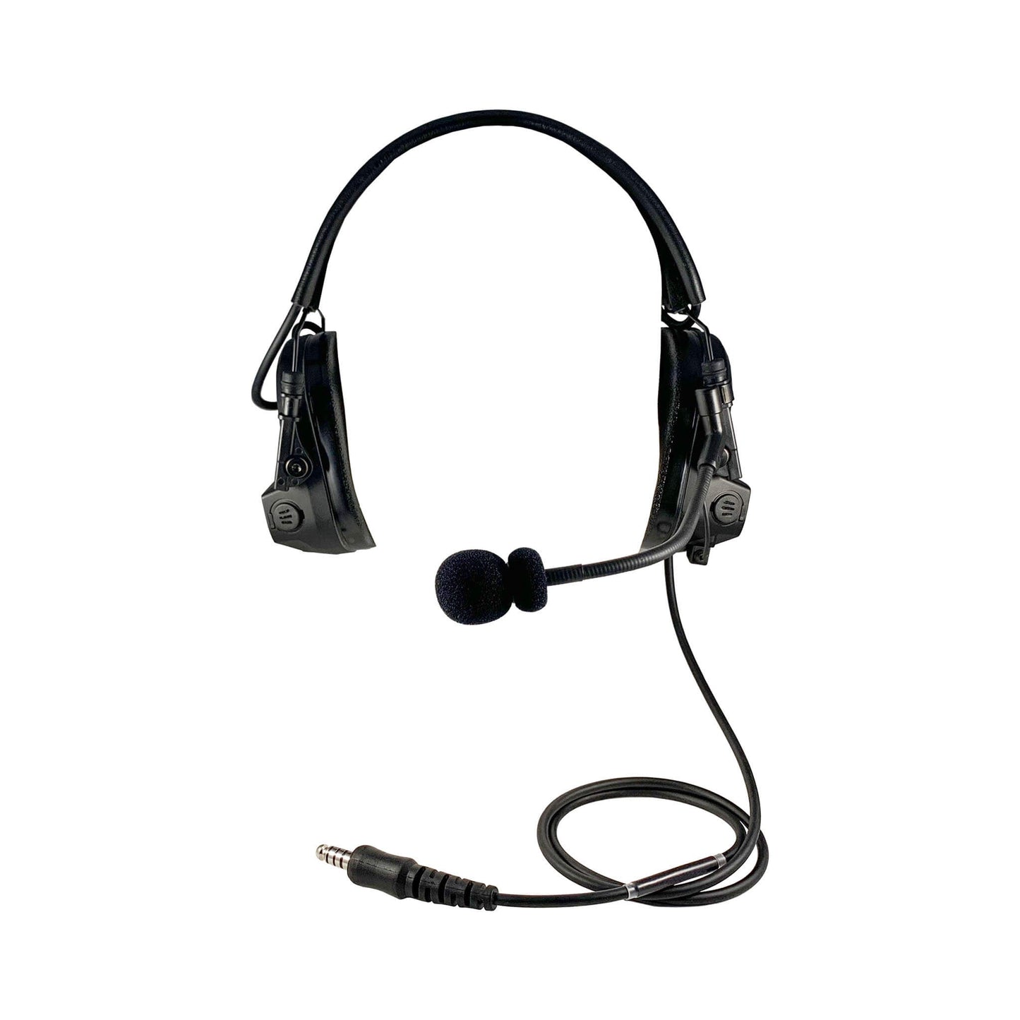 PolTact V1 Tactical Comms Headset w/ Active Hearing Protection & Quick Disconnect (Hirose) Adapter - All Kenwood Multi-Pin TK & NX Series