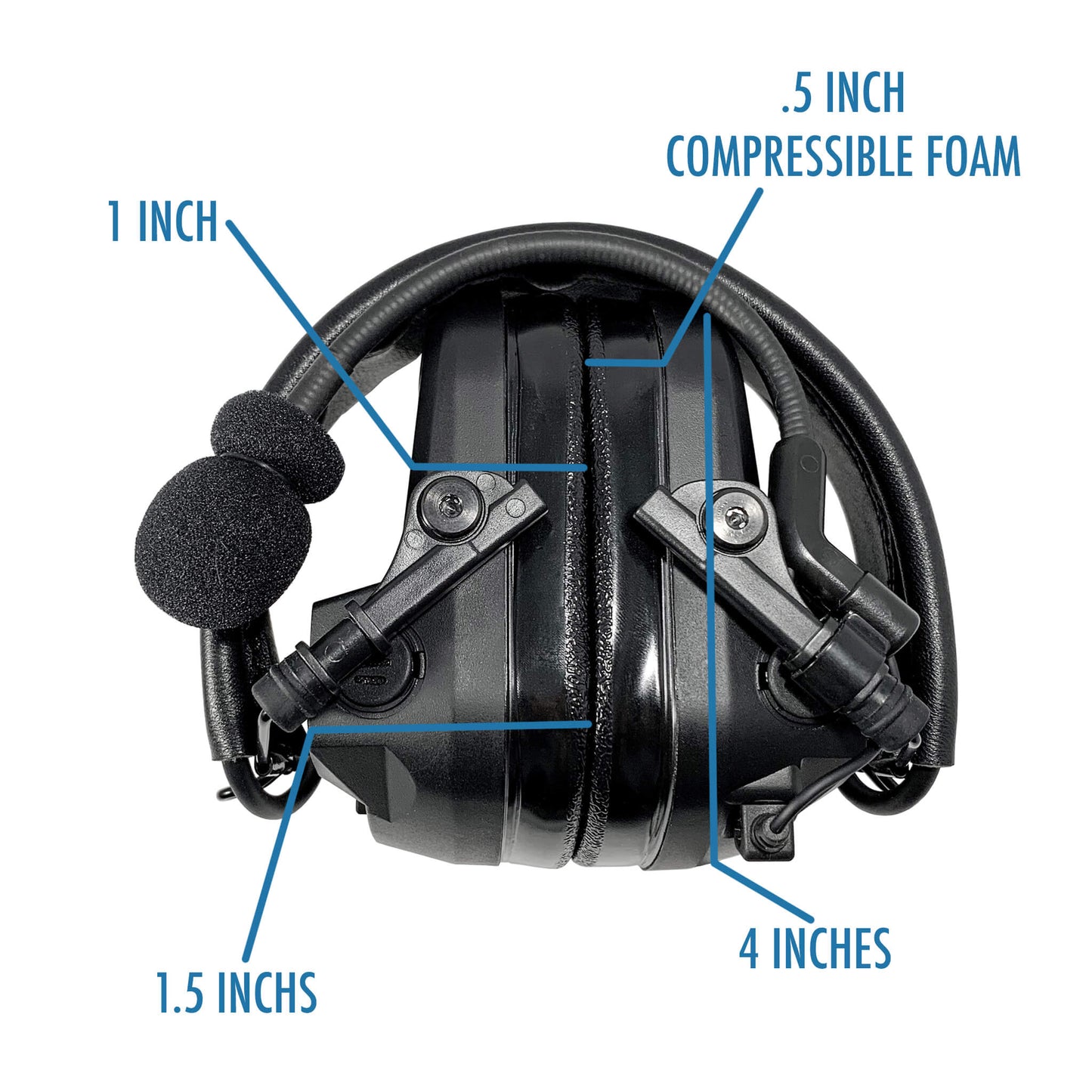 PolTact V1 Tactical Comms Headset w/ Active Hearing Protection & Quick Disconnect (Hirose) Adapter - All Kenwood Multi-Pin TK & NX Series