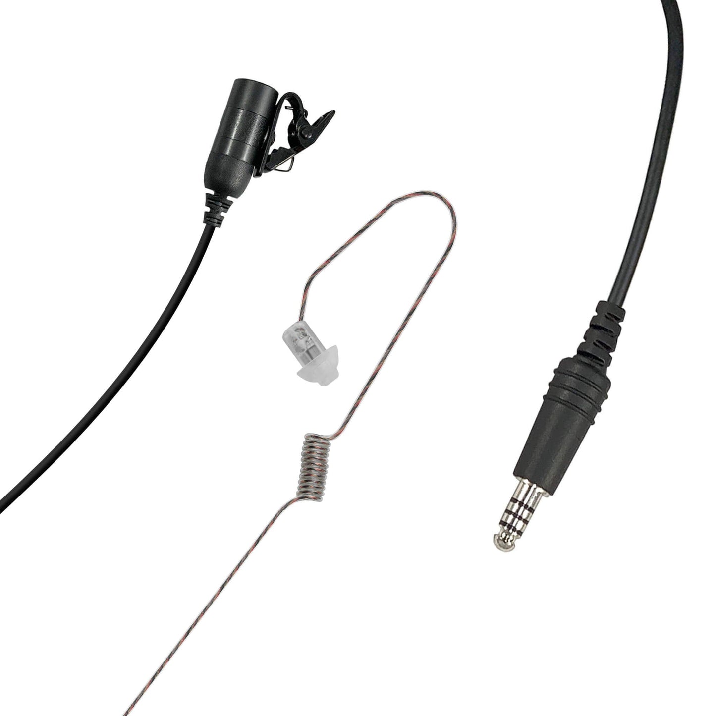 Tactical Mic / Invisible Tubeless Earpiece / TP-120/U174 Connector Kit - NATO Wired, No PTT Adapter