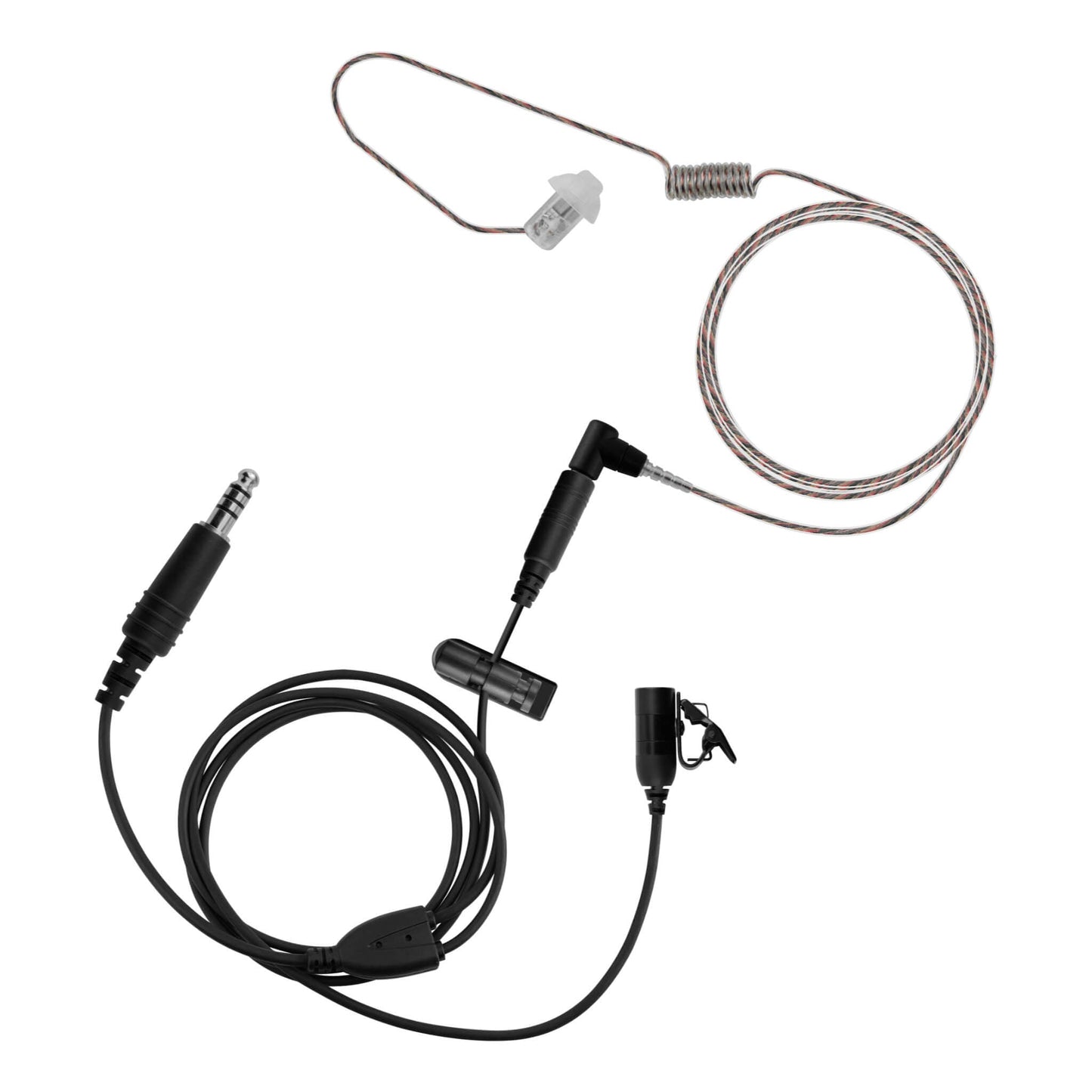 Tactical Mic / Invisible Tubeless Earpiece / TP-120/U174 Connector Kit - NATO Wired, No PTT Adapter