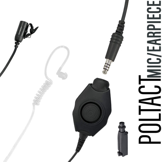 Tactical Mic / Earpiece / Tactical PTT Adapter Kit With Quick Disconnect (Hirose) Connector - Sepura Tetra STP8000, STP9000, SBP/SCP/SEP8000, SC20, SC21 & more