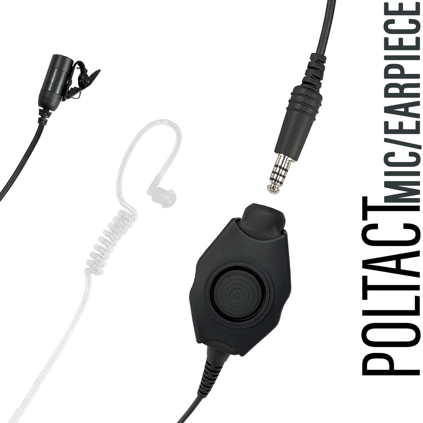 Tactical Mic / Earpiece / Tactical PTT Adapter Kit - EF Johnson: All 51, 5000, 5100, 7700, 8100 Series, Ascend, Kenwood VP400, VP600, VP900 & More