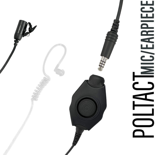 Tactical Mic / Earpiece / Tactical PTT Adapter Kit - 2 Pin Motorola HYT Tekk BearCom Blackbox & More