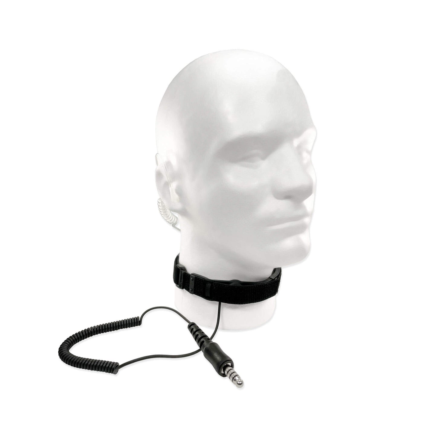 PolTact Tactical Throat Mic w/ Acoustic Tube Earpiece & 3.5mm w/ NATO Wired TP-120/U174- Headset Only