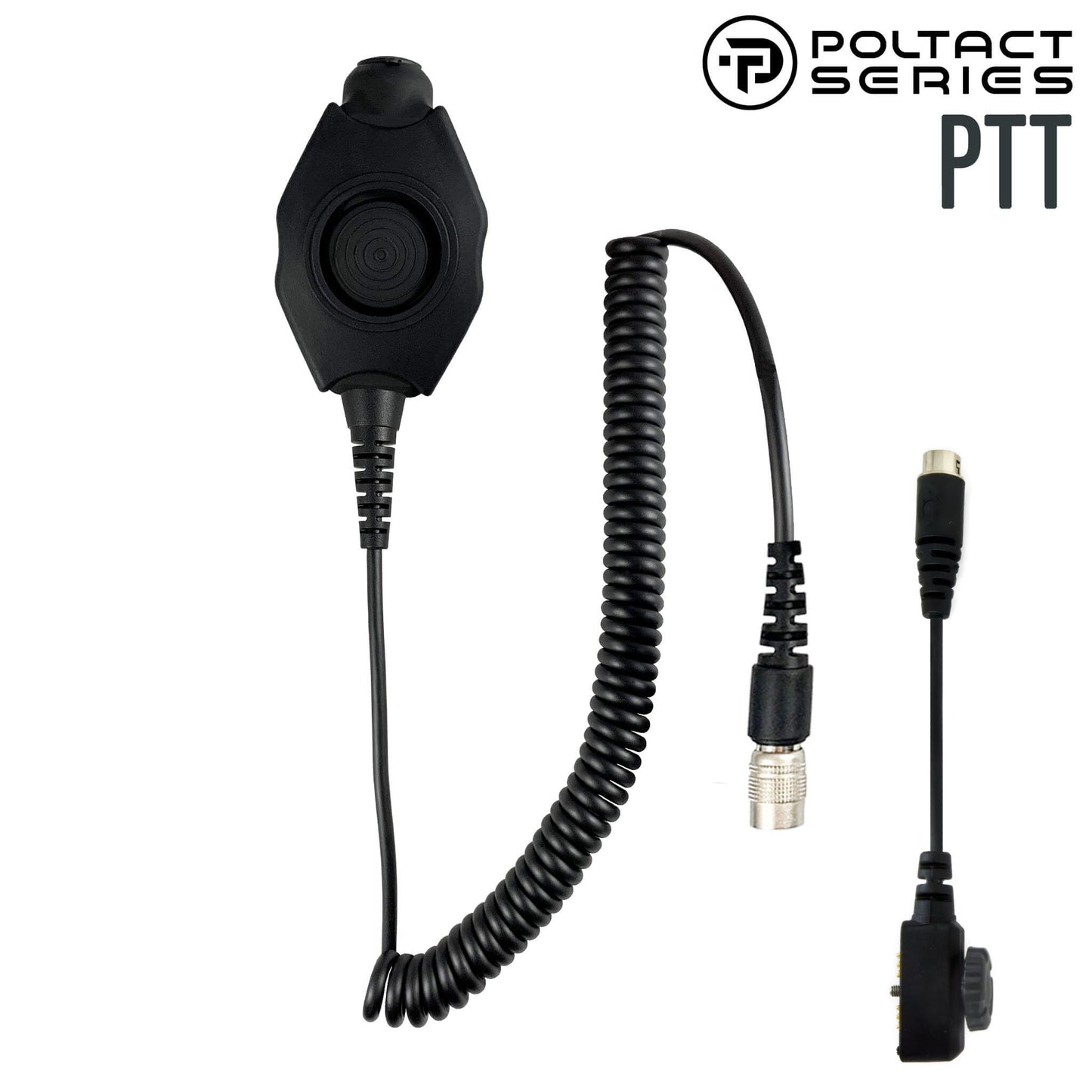 Tactical Radio PTT for Headset w/ Quick Disconnect(Hirose): NATO/Military Wiring, Gentex, Ops-Core, OTTO, 3M Peltor ComTac, XPI, MSA, Helicopter, & More - Sonim XP5, X5s, XP5plus, XP5s, XP8, XP10