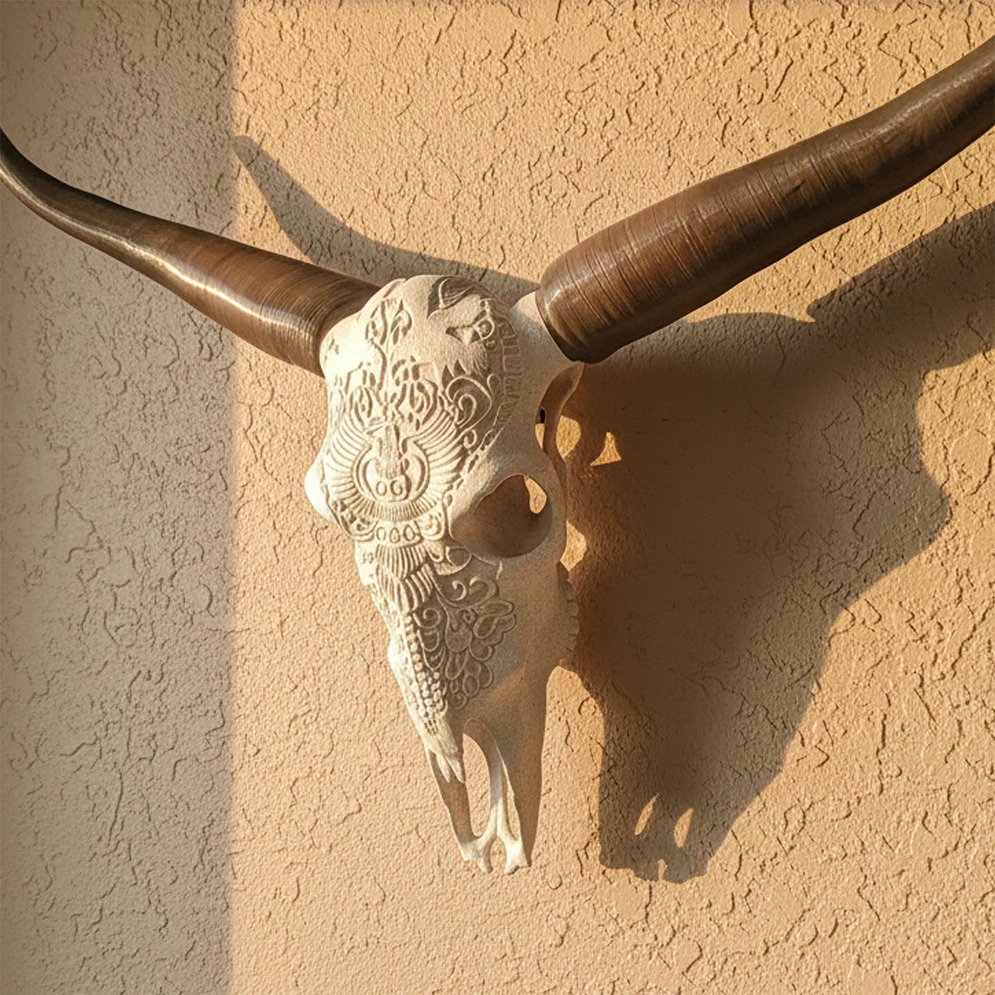 ADG42 Decorative Steer Skull and Horns Western Wall Decor