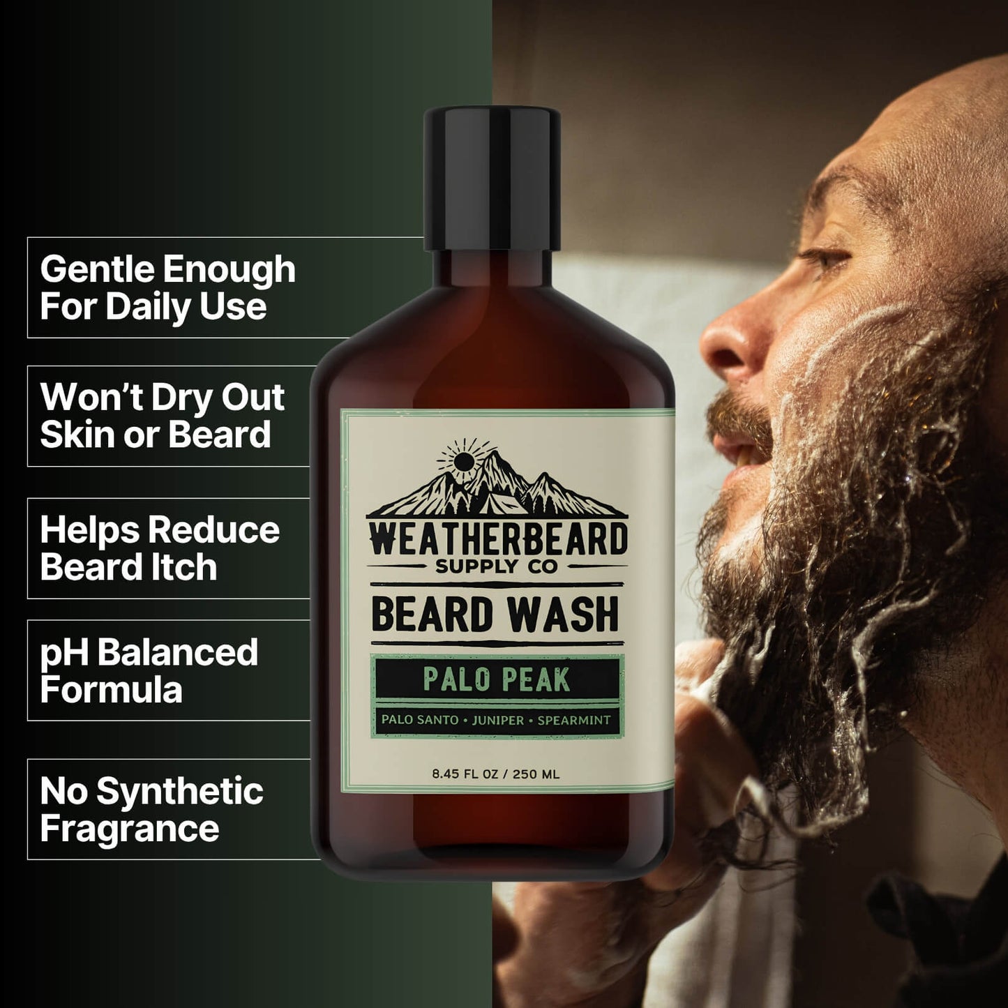 Palo Peak Beard Wash - Palo Santo, Juniper Berry, Spearmint