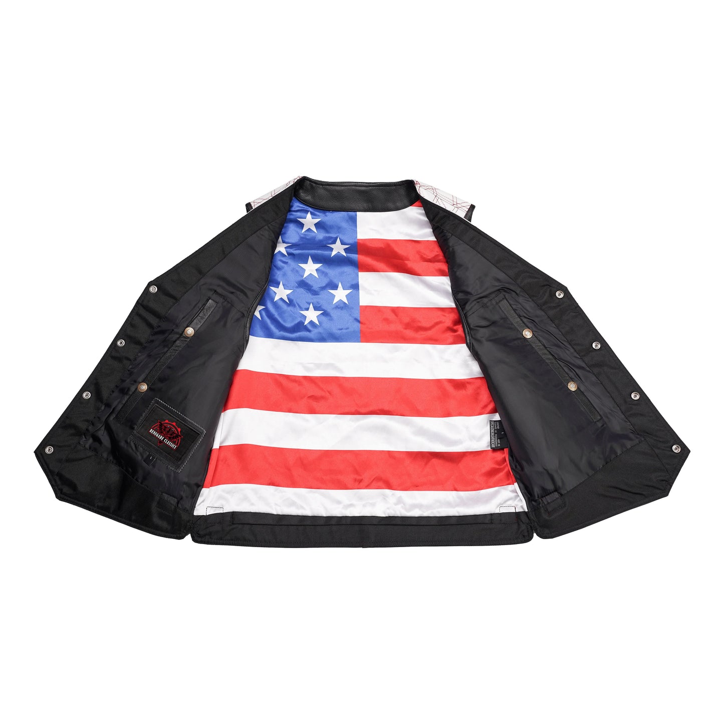 Star-Dusted Mens Leather Motorcycle Vest