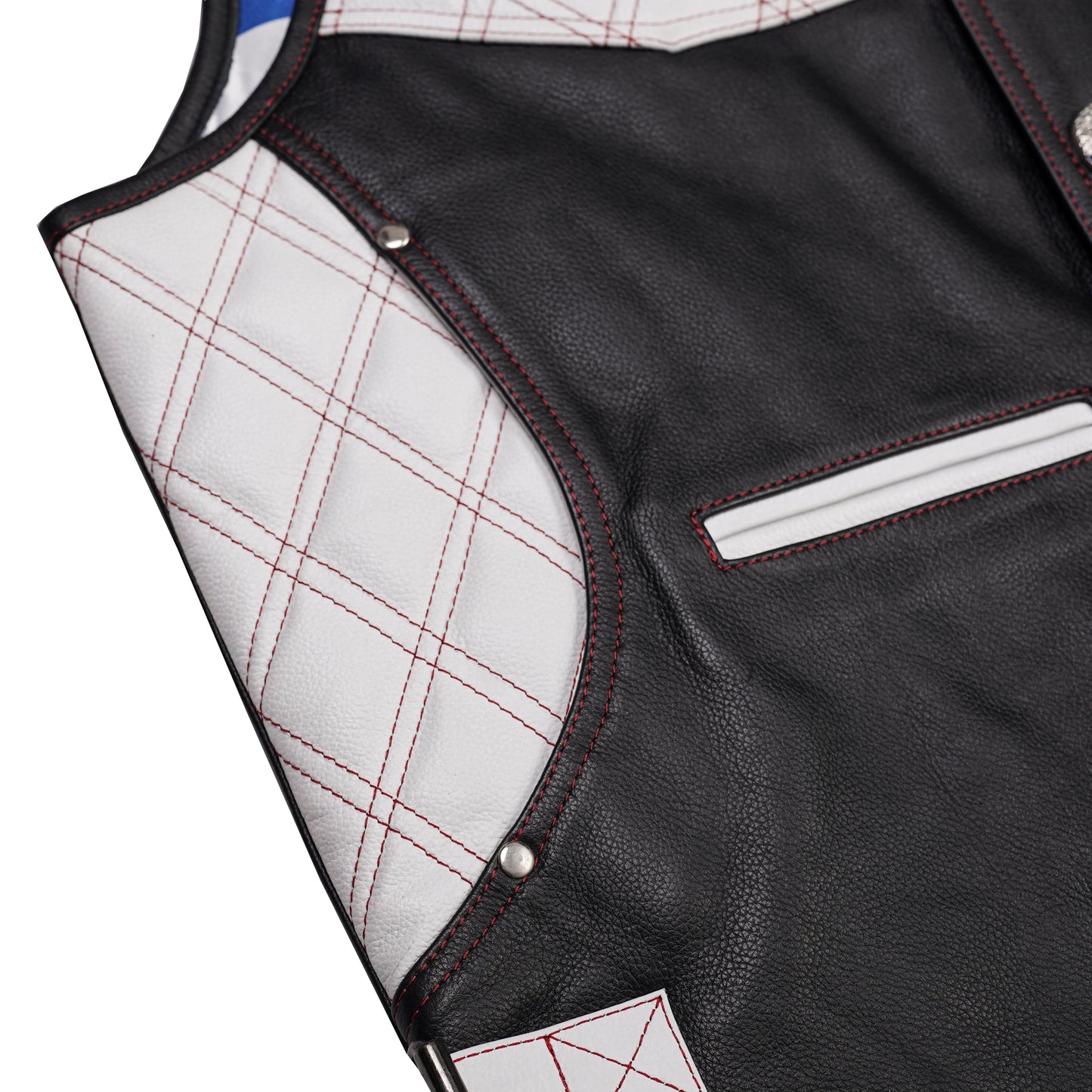 Star-Dusted Mens Leather Motorcycle Vest