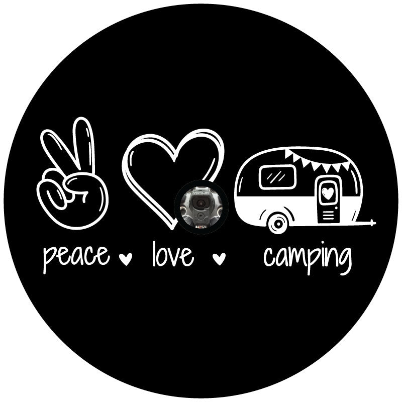Peace â€¢ Love â€¢ Camping Spare Tire Cover for RV and Campers