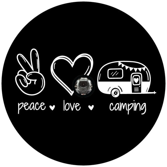 Peace â€¢ Love â€¢ Camping Spare Tire Cover for RV and Campers