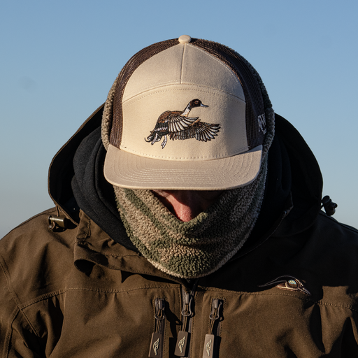 AF Waterfowl Pintail Pale Khaki & Brown 7 Panel Hat