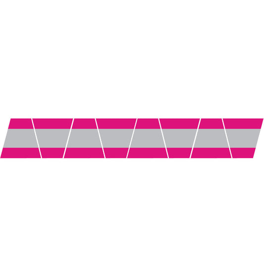PINK/GREY TRIPLE STRIPE REFLECTIVE HELMET (TET) TETRAHEDRON 8 PACK