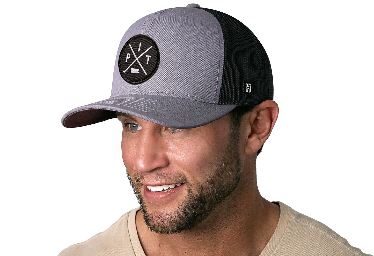 Pittsburgh Trucker Hat  |  Gray-Black PIT X Snapback