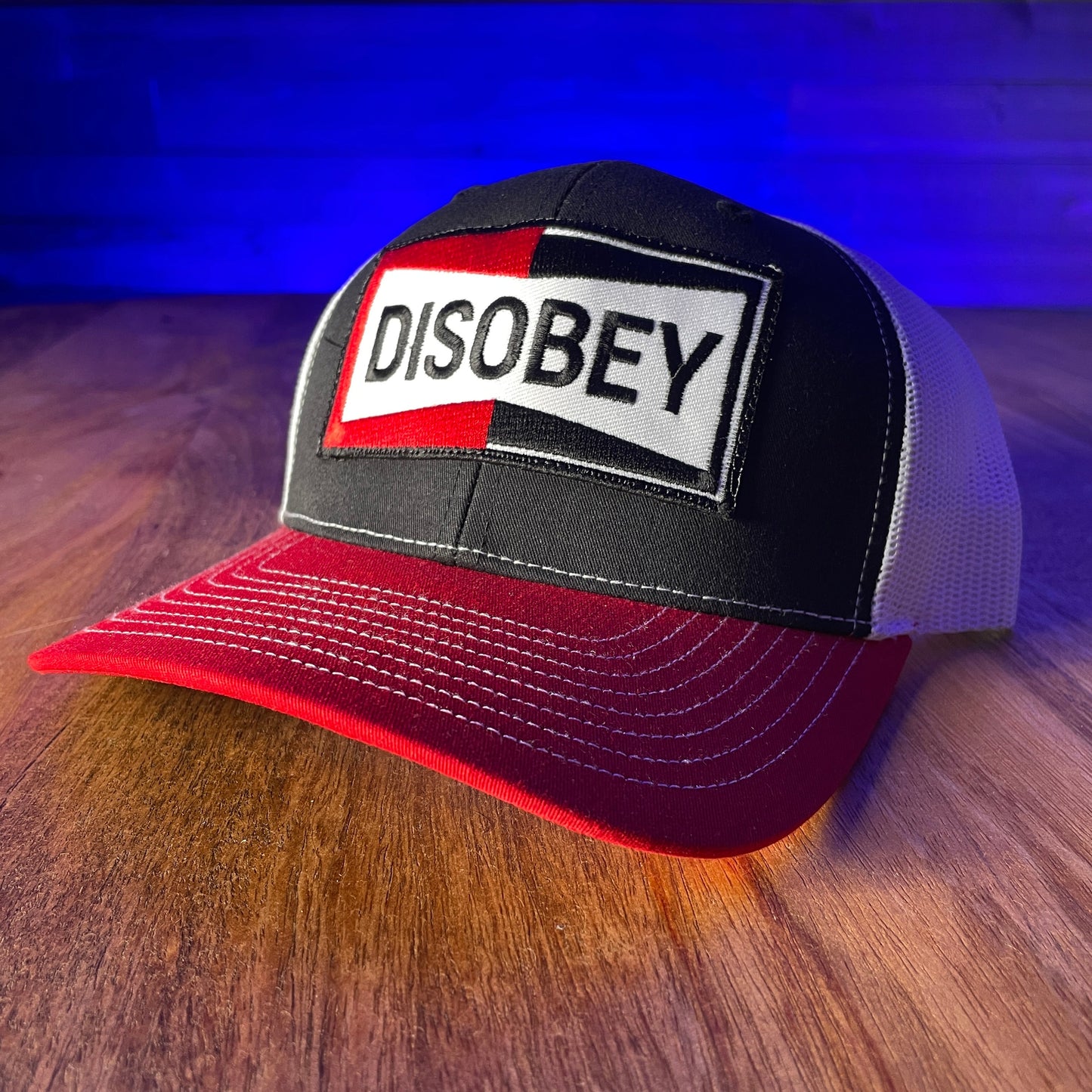 DISOBEY TRUCKER HAT - BLACK & RED