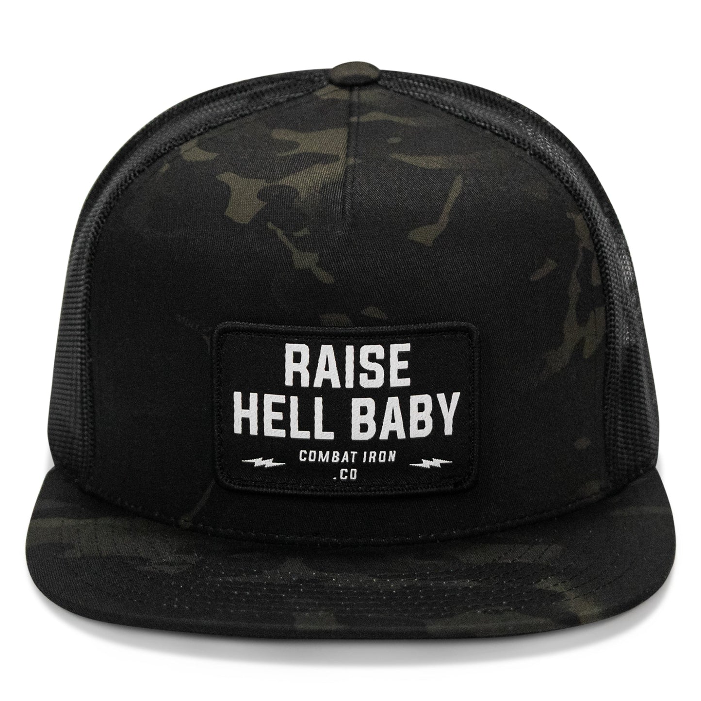 Raise Hell Baby Patch. Flatbill Hat