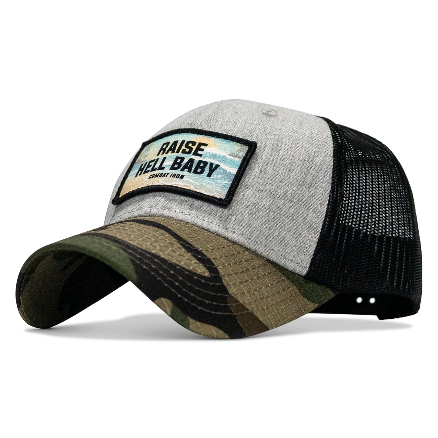 Raise Hell Baby Sunset Patch Original Ripstop Snapback Hat
