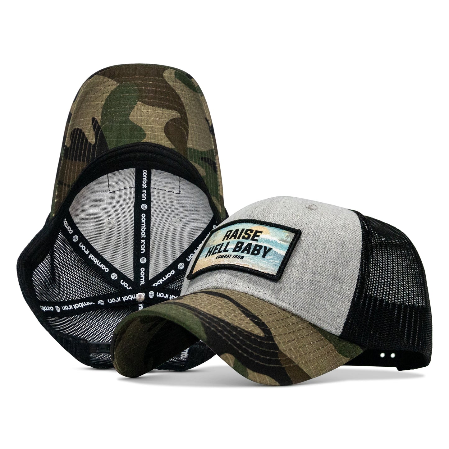 Raise Hell Baby Sunset Patch Original Ripstop Snapback Hat