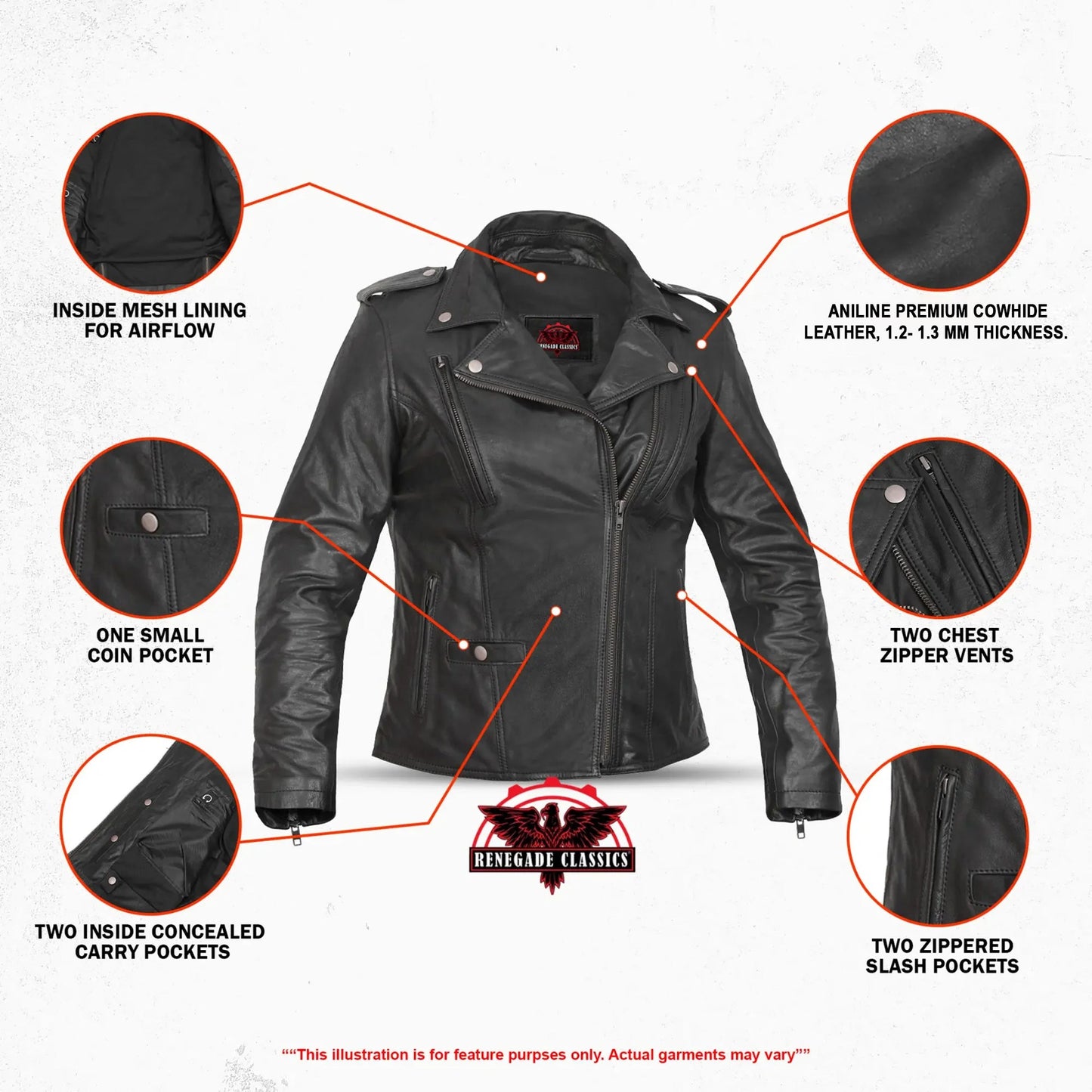 Blazing Dark Women’s Motorcycle Leather Jacket