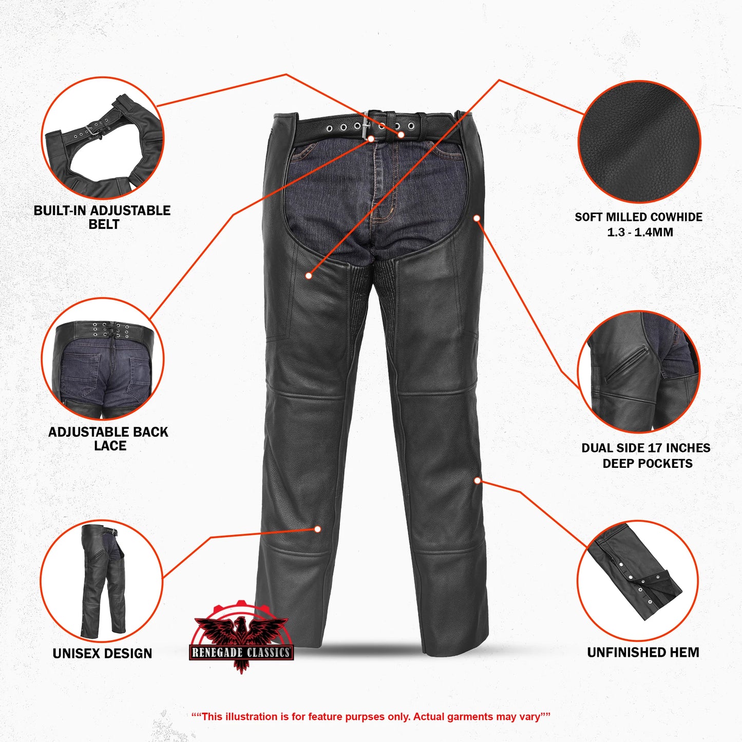 Unisex Deep Pocket Thermal Lined Chaps