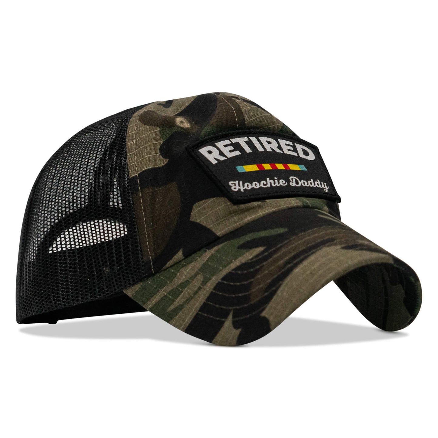 Retired Hoochie Daddy Veteran Patch Ripstop Tactical Mesh Snapback Hat