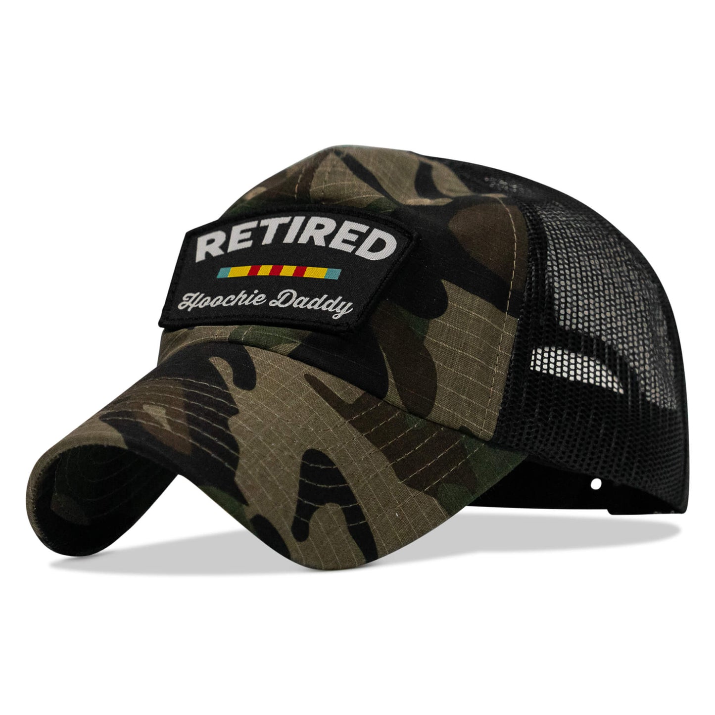 Retired Hoochie Daddy Veteran Patch Ripstop Tactical Mesh Snapback Hat