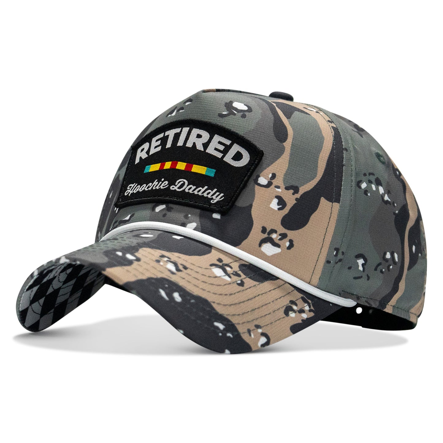 Retired Hoochie Daddy Ribbons Patch Weekender Waterproof Snapback