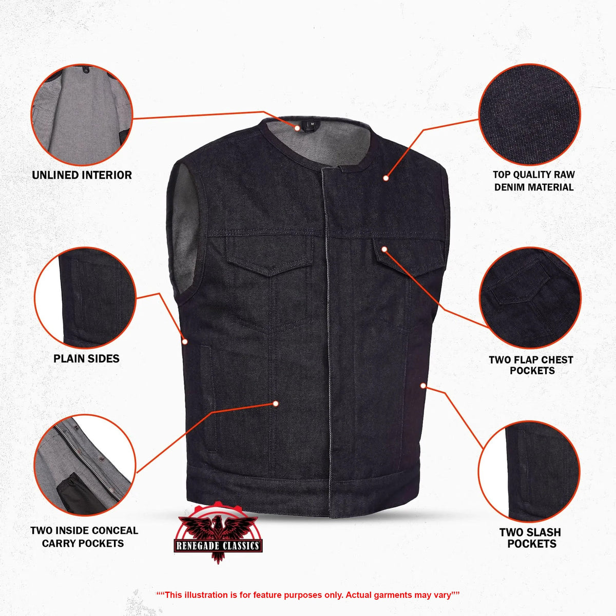 Dirt Nap Men’s Denim Motorcycle Vest