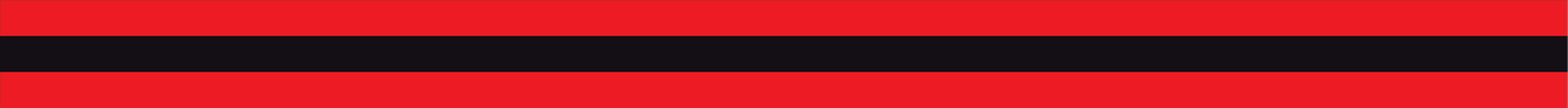 RED & BLACK TRIPLE STRIPE REFLECTIVE HELMET TRIM