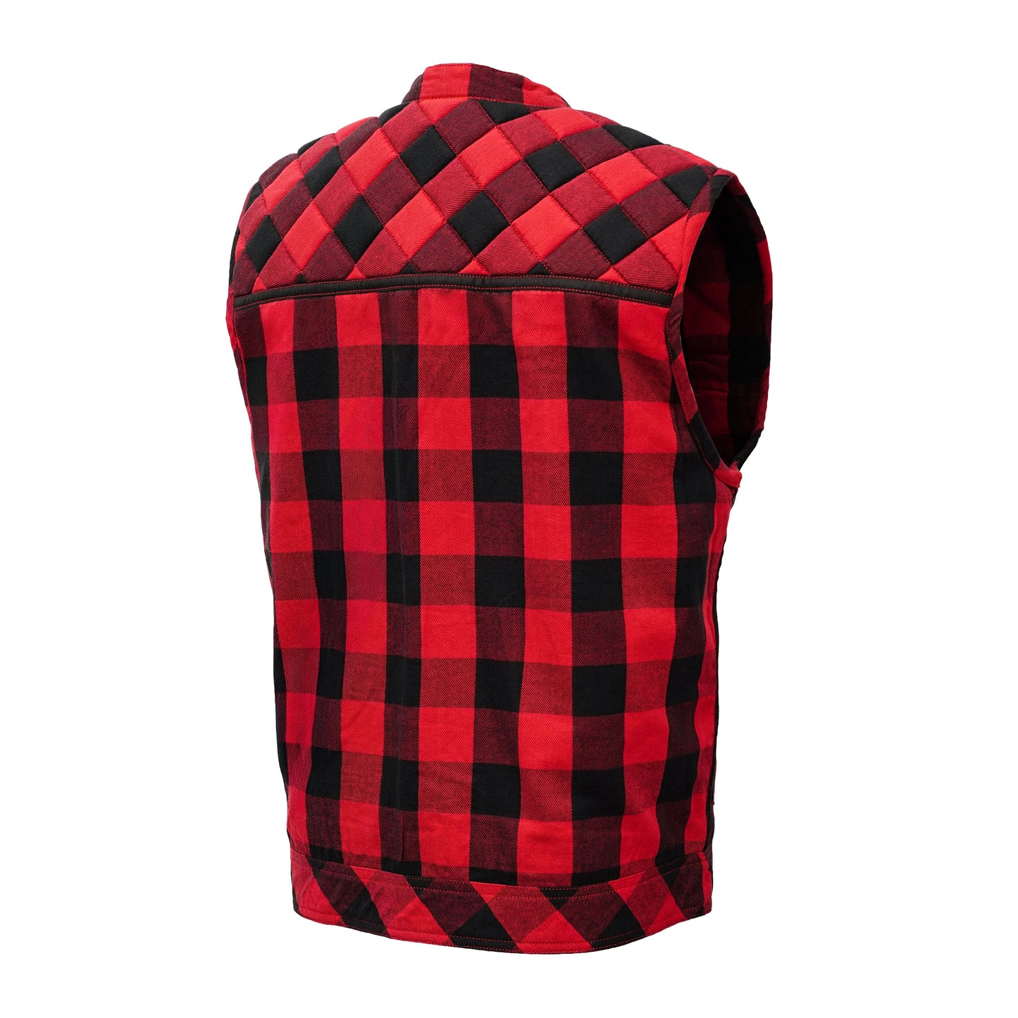 Scarlet Fury™ Mens Flannel Motorcycle Textile Vest