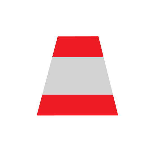 RED AND GREY TRIPLE STRIPE REFLECTIVE HELMET (TET) TETRAHEDRON