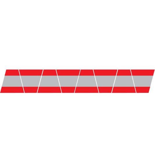 RED/GREY TRIPLE STRIPE REFLECTIVE HELMET (TET) TETRAHEDRON 8 PACK