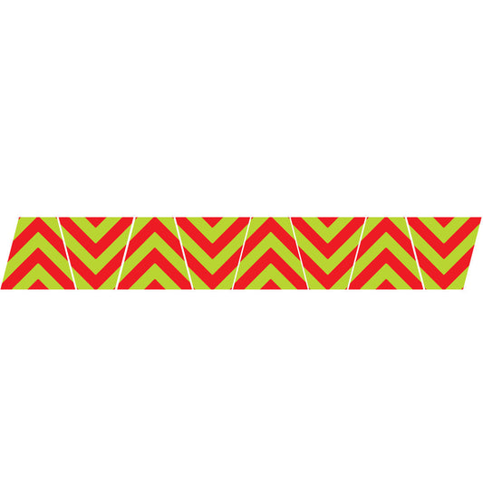 RED/LIME GREEN CHEVRON STRIPE REFLECTIVE HELMET (TET) TETRAHEDRON 8 PACK