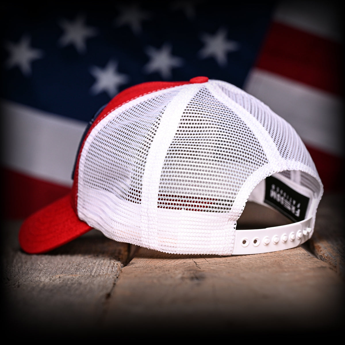 Red & White American Flag Trucker Hat
